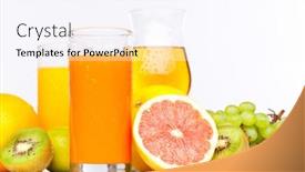 Presentation with juices - Audience pleasing slide set consisting of fresh-citrus-juices-isolated backdrop and a sky blue colored foreground