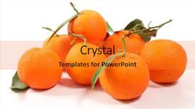  Presentation with leaf water drops fresh - Audience pleasing presentation design consisting of fresh clementine and leaf backdrop and a  colored foreground