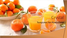 Presentation with orange juice - Slide set with fresh-clementine-juice-orange-juice background and a yellow colored foreground