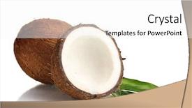  Presentation with coconut - PPT theme with fresh coconut isolated on white background and a white colored foreground