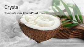  Presentation with coconut oil - Slides having fresh coconut oil in half background and a  colored foreground