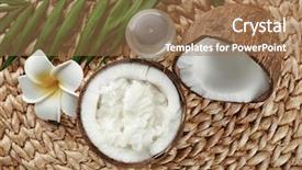  Presentation with coconut oil - Slides with fresh coconut oil in half background and a coral colored foreground