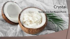  Presentation with coconut oil - Slides enhanced with fresh coconut oil in half background and a  colored foreground