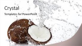  Presentation with milk splash - Presentation theme featuring fresh coconuts in water splash background and a white colored foreground