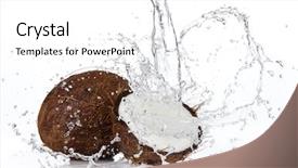  Presentation with milk splash - Beautiful presentation design featuring fresh coconuts in water splash backdrop and a white colored foreground