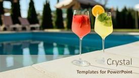  Presentation with nobody - Presentation theme enhanced with fresh-coctails-at-the-poolside background and a lemonade colored foreground