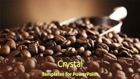  Presentation with coffee beans - Colorful slides enhanced with fresh coffee beans closeup backdrop and a tawny brown colored foreground