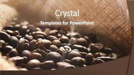  Presentation with coffee beans - Cool new presentation theme with fresh coffee beans in bag backdrop and a coral colored foreground