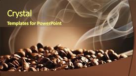  Presentation with ingredients brown sugar coffee beans - PPT theme having fresh coffee beans on blurred background and a tawny brown colored foreground