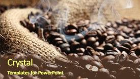  Presentation with coffee beans - PPT layouts having fresh coffee beans with smoke background and a tawny brown colored foreground