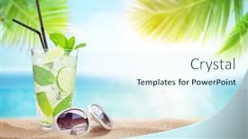  Presentation with space travel - Cool new theme with fresh-cold-cocktail-and-sunglasses backdrop and a sky blue colored foreground