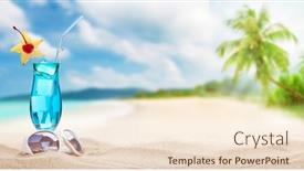  Presentation with space travel - Presentation theme enhanced with fresh-cold-cocktail-on-tropical background and a lemonade colored foreground