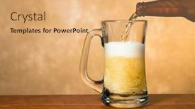  Presentation with crisp - Presentation design with fresh-cold-crisp-beer-being background and a coral colored foreground