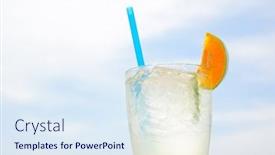  Presentation with lemon lime - PPT layouts enhanced with fresh cold lemon or lime beverage in the glass background and a sky blue colored foreground