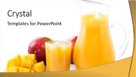  Presentation with mango juice - PPT theme consisting of fresh cold mango juice background and a white colored foreground
