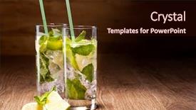  Presentation with cocktail - Cool new slide deck with fresh cold mojito cocktail backdrop and a wine colored foreground
