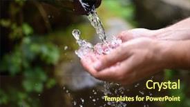  Presentation with cold water - Beautiful PPT theme featuring fresh cold potable water backdrop and a tawny brown colored foreground