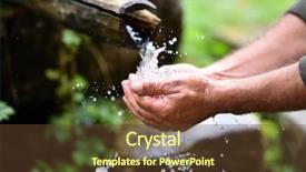  Presentation with spring water - PPT layouts consisting of fresh cold potable water background and a tawny brown colored foreground