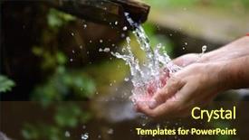  Presentation with cold water - PPT theme having fresh cold potable water background and a tawny brown colored foreground