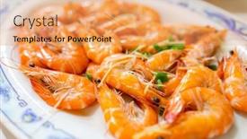  Presentation with shrimp - Presentation with fresh-cooked-shrimp-dish background and a yellow colored foreground