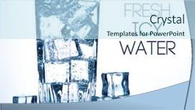  Presentation with fresh water - Presentation theme having fresh cool transparent water background and a sky blue colored foreground