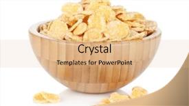  Presentation with corn flakes - Audience pleasing PPT theme consisting of fresh corn flakes in bowl backdrop and a coral colored foreground