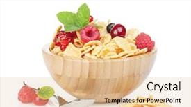  Presentation with corn flakes - Slide deck having fresh corn flakes with berries background and a lemonade colored foreground