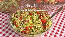  Presentation with corn - Presentation theme enhanced with fresh corn salad accompanied background and a tawny brown colored foreground