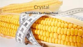  Presentation with corn - Presentation theme having fresh-corn-with-measuring-tape background and a blonde colored foreground