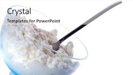  Presentation with isolation - Presentation having fresh cottage cheese isolation on the white background and a white colored foreground