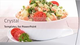  Presentation with couscous - Slide deck with fresh-couscous-salad-with-vegetables background and a coral colored foreground