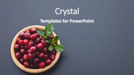  Presentation with cranberry juice - Slides having fresh cranberry cowberry on dark background and a gray colored foreground