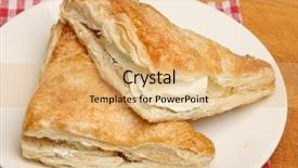  Presentation with turnover - Slides enhanced with fresh cream apple turnover pastries background and a yellow colored foreground