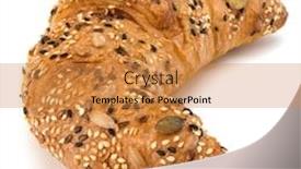  Presentation with croissant - Theme with fresh croissant isolated on white background background and a gold colored foreground