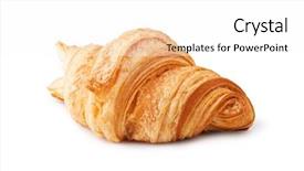  Presentation with croissant - Colorful presentation design enhanced with fresh croissant on white background backdrop and a white colored foreground