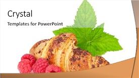  Presentation with croissant - Beautiful presentation theme featuring fresh croissant with berries isolated on white background backdrop and a white colored foreground