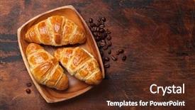  Presentation with coffee beans - Theme with fresh croissants and coffee beans background and a tawny brown colored foreground