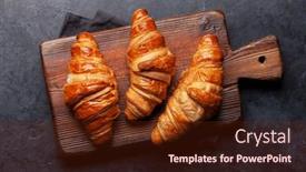  Presentation with breakfast - Audience pleasing presentation theme consisting of fresh-croissants-for-breakfast-top backdrop and a tawny brown colored foreground