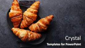  Presentation with breakfast - Presentation design consisting of fresh-croissants-for-breakfast-top background and a dark gray colored foreground