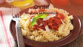  Presentation with jam - PPT layouts enhanced with fresh croissants with jam and strawberry for breakfast background and a red colored foreground