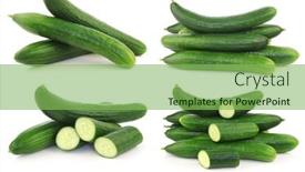  Presentation with cucumbers - Presentation design consisting of fresh-cucumbers-and-some-cut background and a seafoam green colored foreground