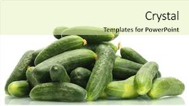  Presentation with cucumbers - Amazing PPT layouts having fresh cucumbers isolated on white backdrop and a blonde colored foreground