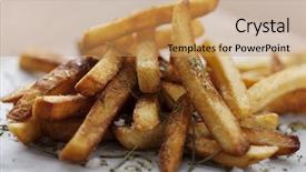  Presentation with french fries - Audience pleasing slide set consisting of fresh cut - golden crispy french fries backdrop and a yellow colored foreground
