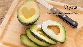  Presentation with fresh avocado - Slide deck enhanced with fresh cut avocado with heart background and a coral colored foreground