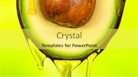  Presentation with fresh avocado - PPT layouts featuring fresh-cut-avocado-with-oil background and a yellow colored foreground