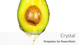  Presentation with fresh avocado - Theme having fresh-cut-avocado-with-oil background and a white colored foreground