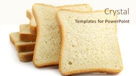  Presentation with cut - Audience pleasing presentation theme consisting of fresh-cut-bread-isolated backdrop and a cream colored foreground