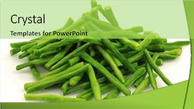  Presentation with long beans - Presentation theme with fresh cut long beans background and a yellow colored foreground