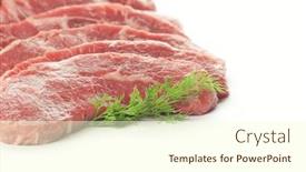  Presentation with fresh meat - Presentation theme having fresh-cuts-of-meat-isolated background and a cream colored foreground