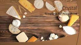 Presentation with dairy products - PPT layouts having fresh dairy products on wooden background background and a coral colored foreground